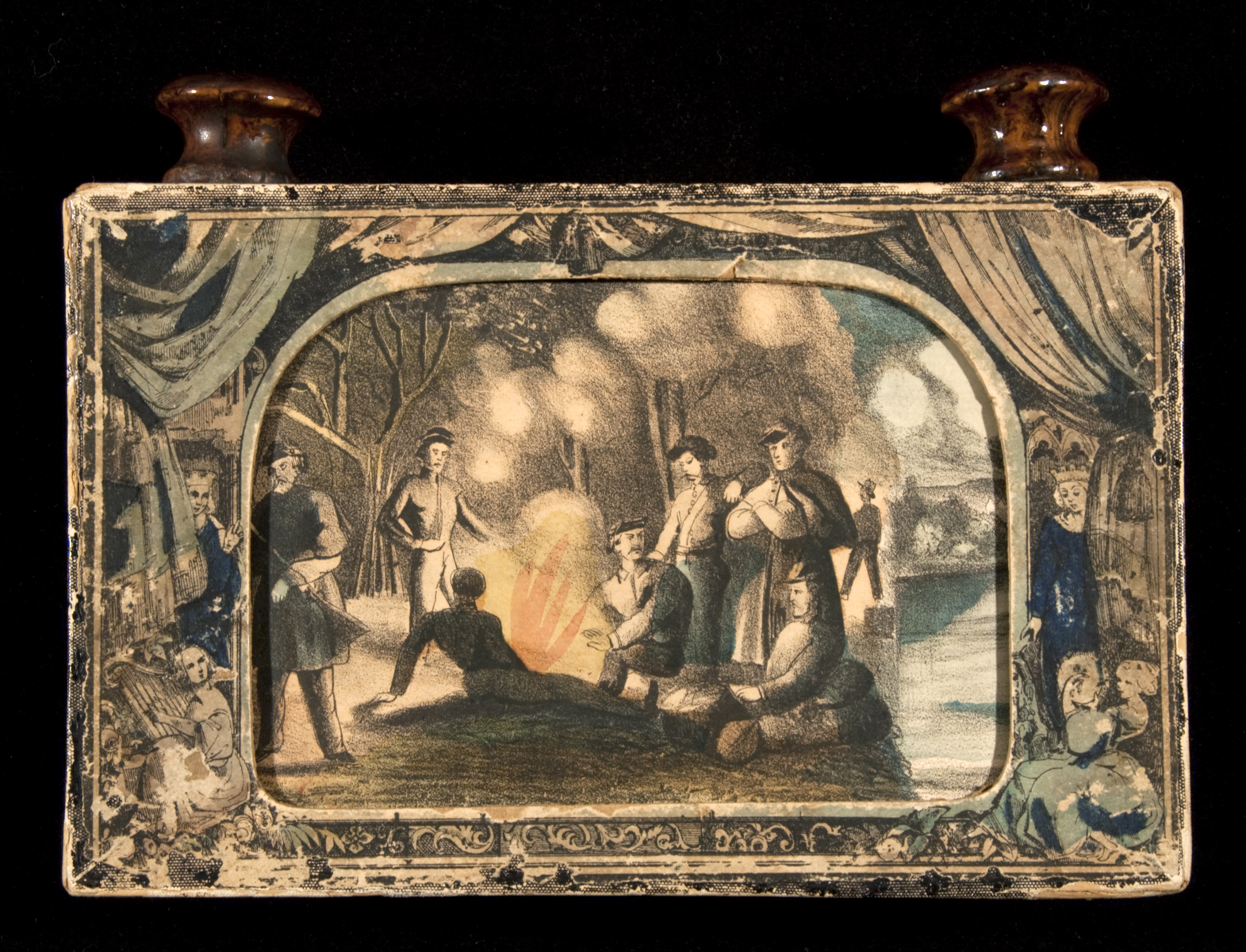 <em>The Myriopticon (Realia): Historical Panorama: The Rebellion</em>, not after 1890, Milton Bradley and Co. toy theater, 14 x 21 x 6 cm (Newberry Library)
