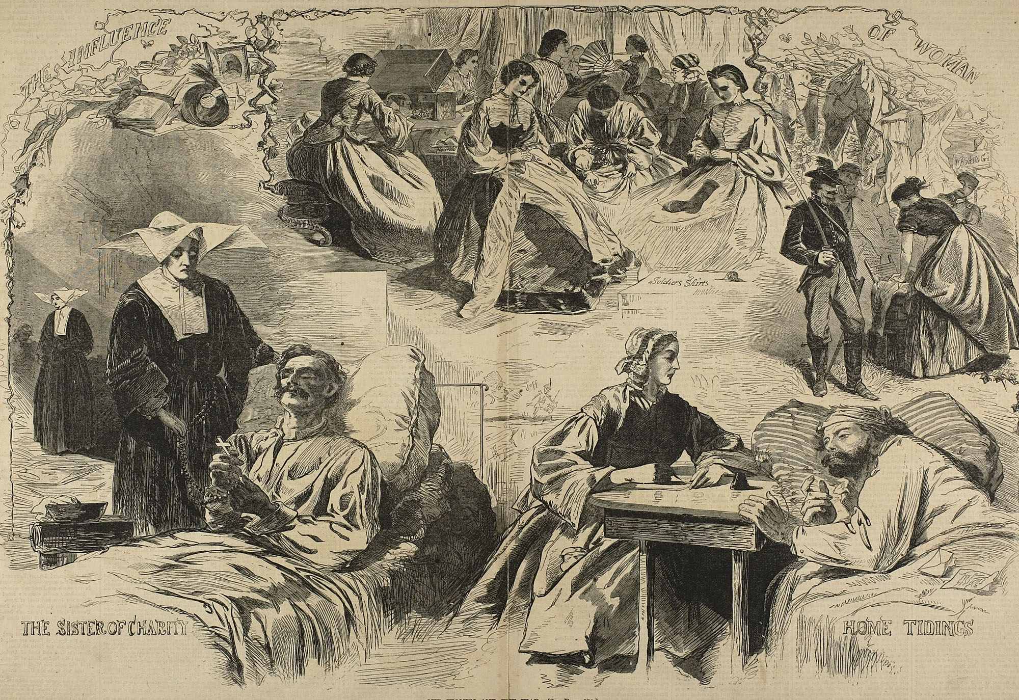 Winslow Homer, Our Women in the War, 1864, wood engraving published by Harper's Weekly September 6, 1864, 13 5/8 x 20 3/4 inches (The Art Institute of Chicago)