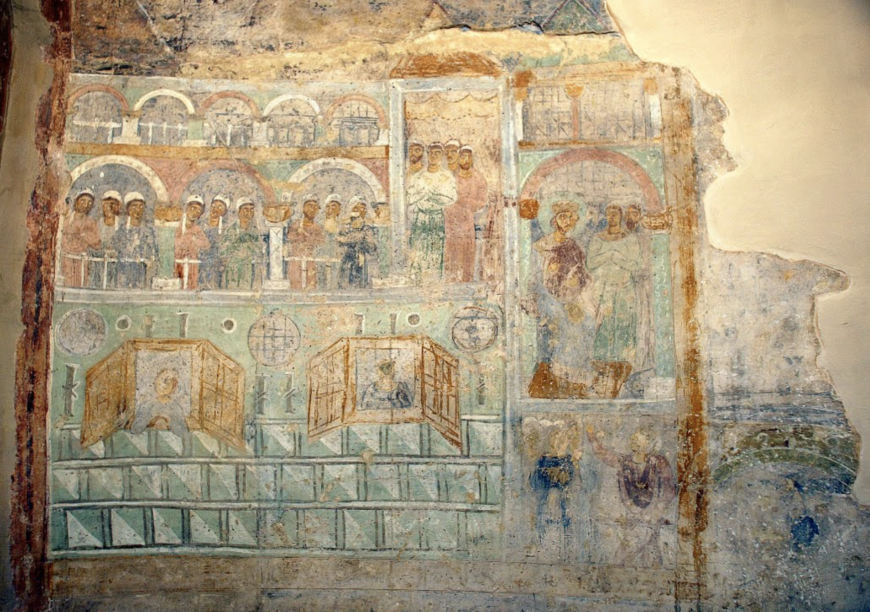 Fresco depicting the imperial box at the hippodrome in Constantinople, 11th century, St. Sophia, Kyiv