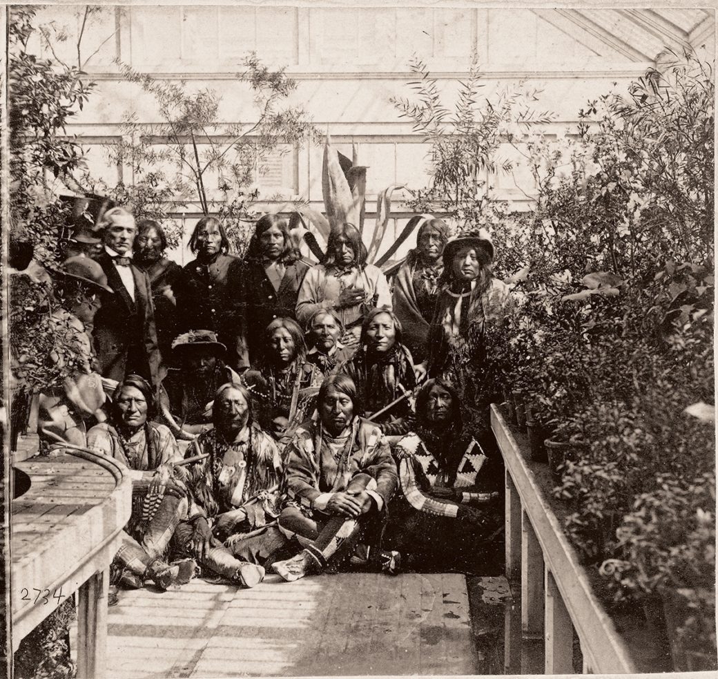Mathew Brady, <em>Delegation of Plains peoples to the White House</em>, 1863, photograph (White House)