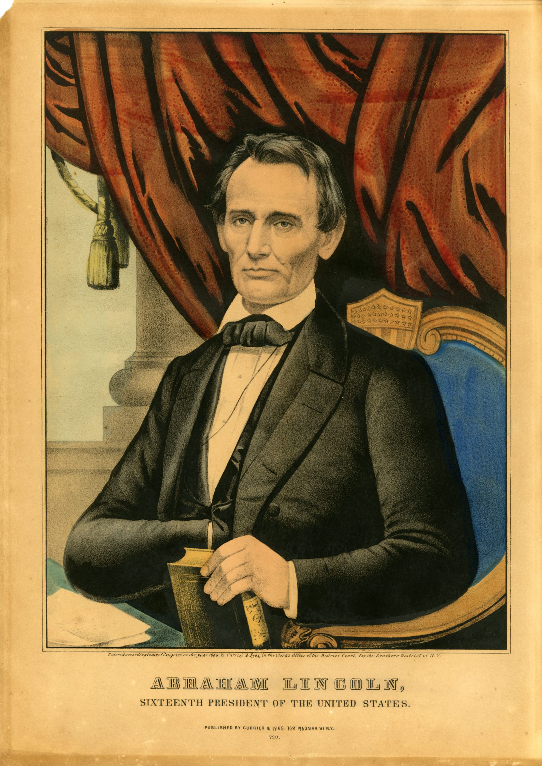 Abraham Lincoln, Sixteenth President of the United States, 1860, Currier and Ives, lithograph 14.24 x 10 inches (Chicago Public Library)