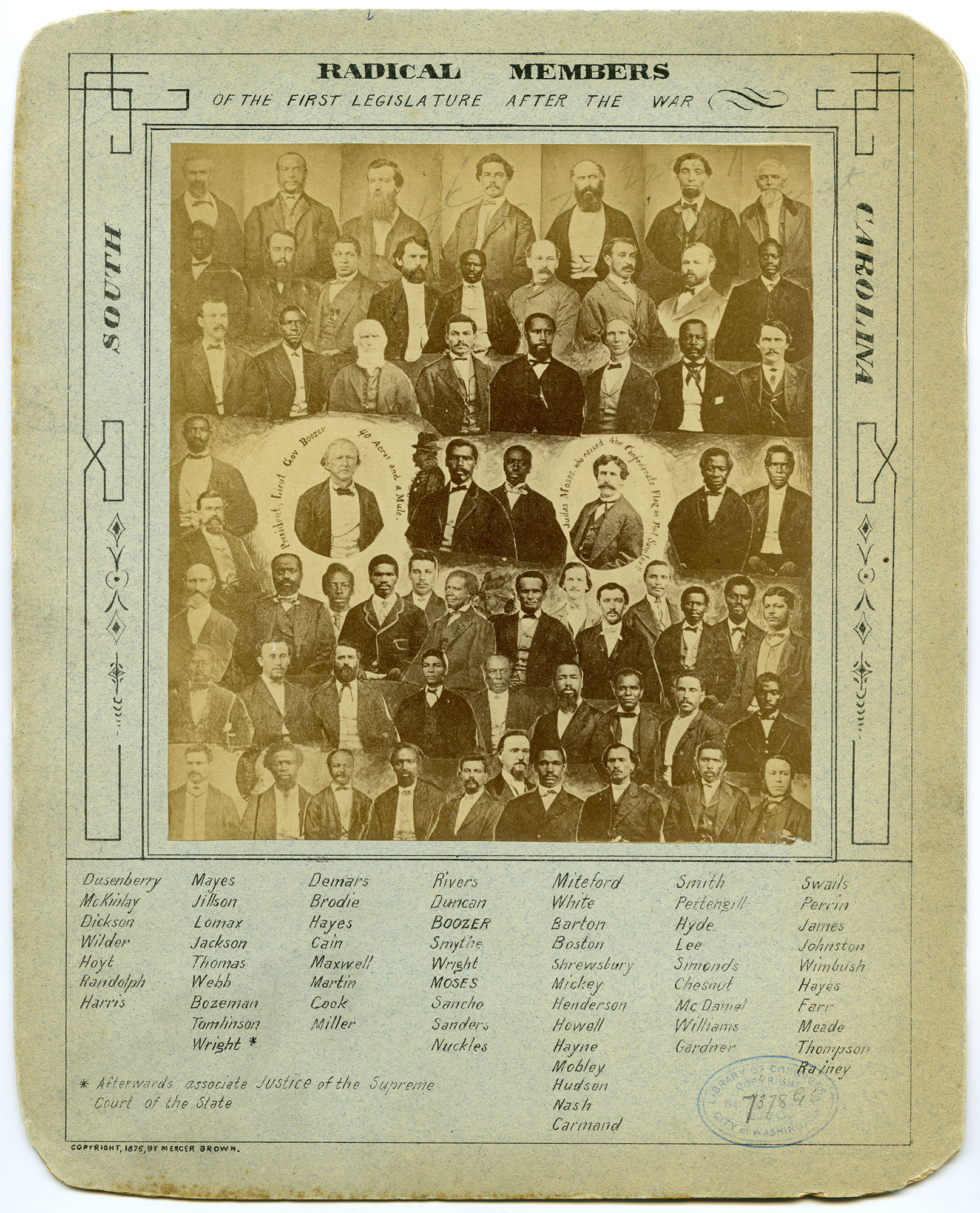 <em>Radical members of the first legislature after the war, South Carolina</em>, c. 1876 (Library of Congress) 