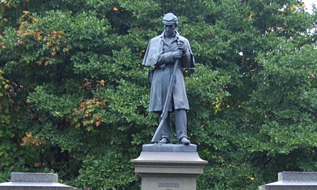 Martin Milmore (sculptor) and Ames Manufacturing Company (founder), Roxbury Soldier Monument, Forest Hills Cemetery, Boston, 1867 (photo: Sarah Beetham, CC BY-NC-ND 2.0)
