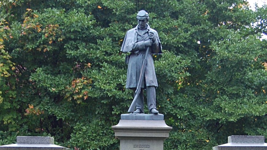 Martin Milmore (sculptor) and Ames Manufacturing Company (founder), <em>Roxbury Soldier Monument</em>, Forest Hills Cemetery, Boston, 1867 (photo: Sarah Beetham, CC BY-NC-ND 2.0)