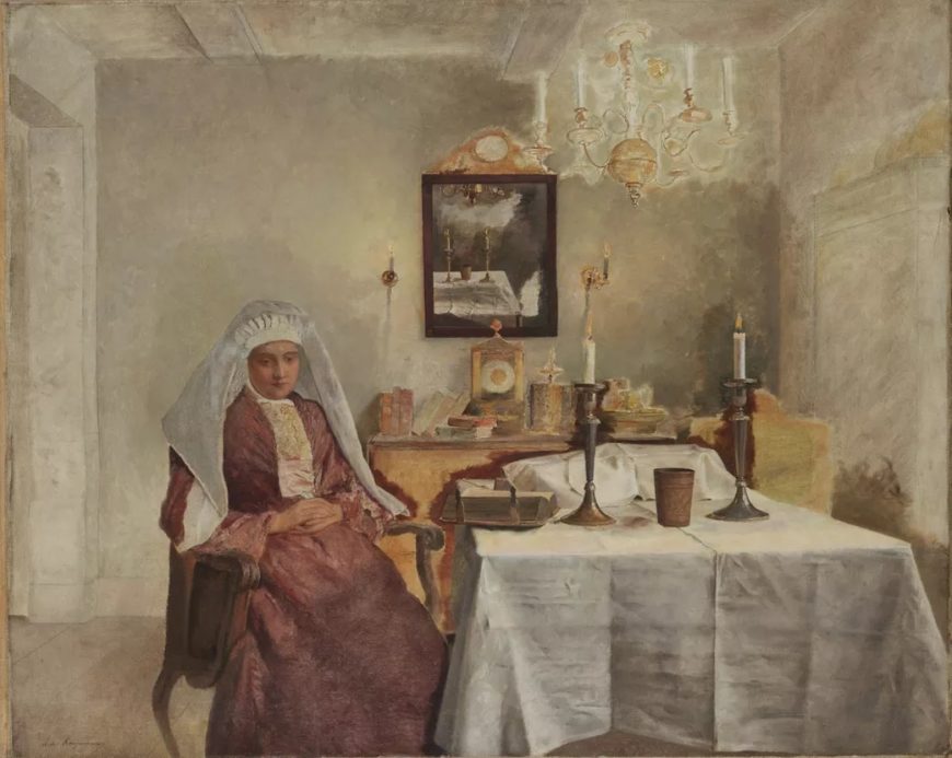 Isidor Kaufmann, Friday Evening, c. 1920, oil on canvas, 72.7 × 91.1 cm (The Jewish Museum, New York)