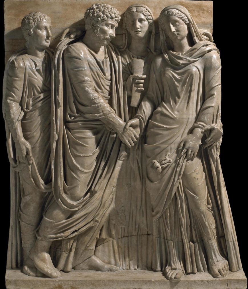 Sarcophagus, 2nd century C.E., Rome, marble, 98.4 x 78 cm (The British Museum)