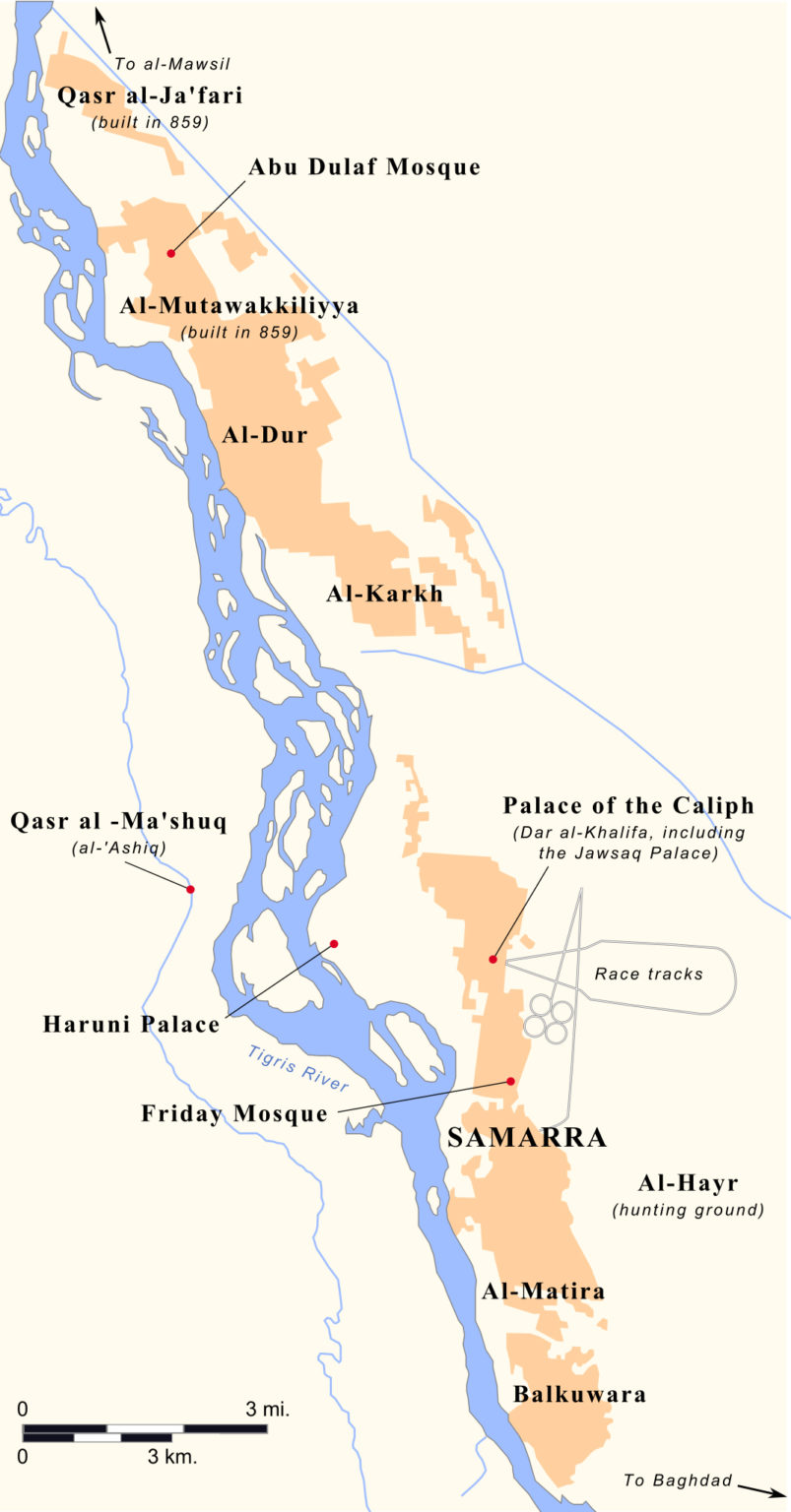 Smarthistory Samarra A Palatial City   Abbasid Samarra Map.svg Copy 803x1536 