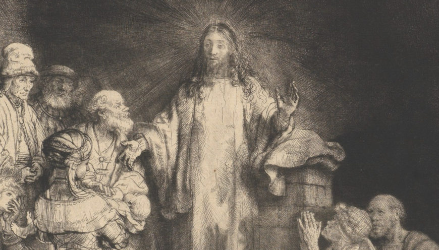 Detail, Rembrandt, The Hundred Guilder Print, c. 1649, etching, engraving, and drypoint; second state of two, 28 x 39.3 cm (The Metropolitan Museum of Art)