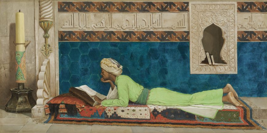 Osman Hamdi Bey, A Young Emir Studying, 1878, oil on canvas (Louvre Abu Dhabi; photo: Raymond Ellis)