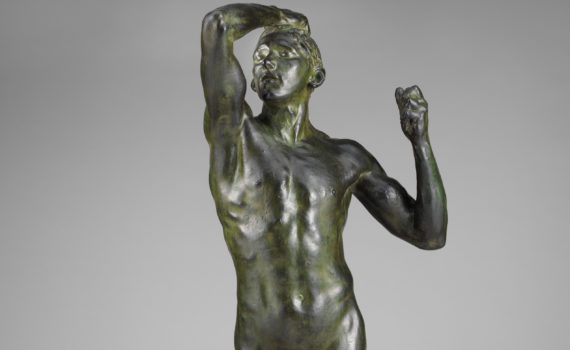 Auguste Rodin, The Age of Bronze (L'Age d'airain), modeled 1876, cast by Alexis Rudier c. 1906, bronze, 182.9 cm high (The Metropolitan Museum of Art)