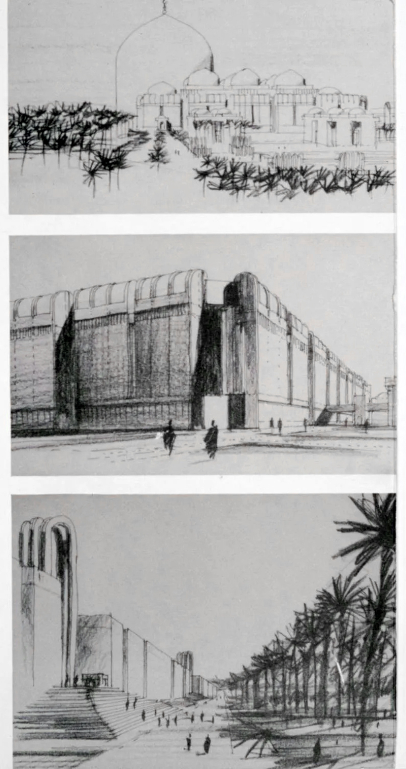 Baghdad State Mosque, design by Mohamed Makiya, 1982, Baghdad, Iraq