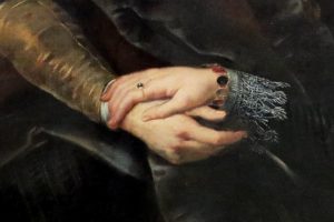 Hands (detail). Peter Paul Rubens, Rubens and Isabella Brant in the Honeysuckle Bower, c. 1609–10, oil on canvas, 178 x 136.5 cm (Alte Pinakothek, Munich)
