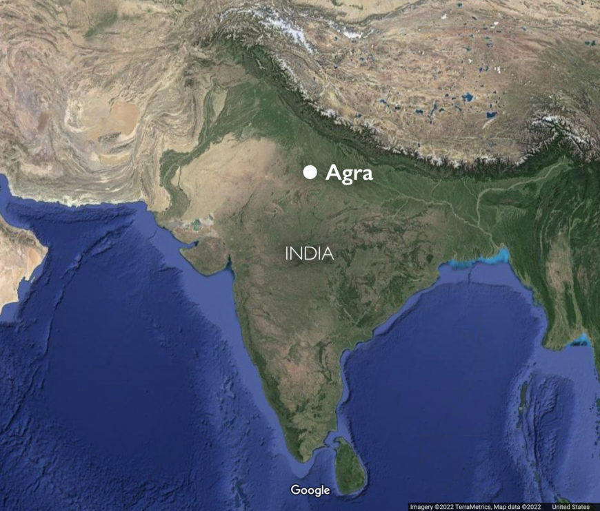 Agra, Uttar Pradesh, India (underlying map © Google)