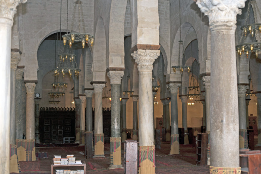 Prayer Hall, Great Mosque of Kairouan (also spelled Qayrawan) (photo: Ross Burns/Manar al-Athar, CC BY-NC-SA 2.0)