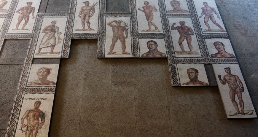 Mosaics of athletes in the palestrae, Baths of Caracalla, Rome (Vatican Museums)