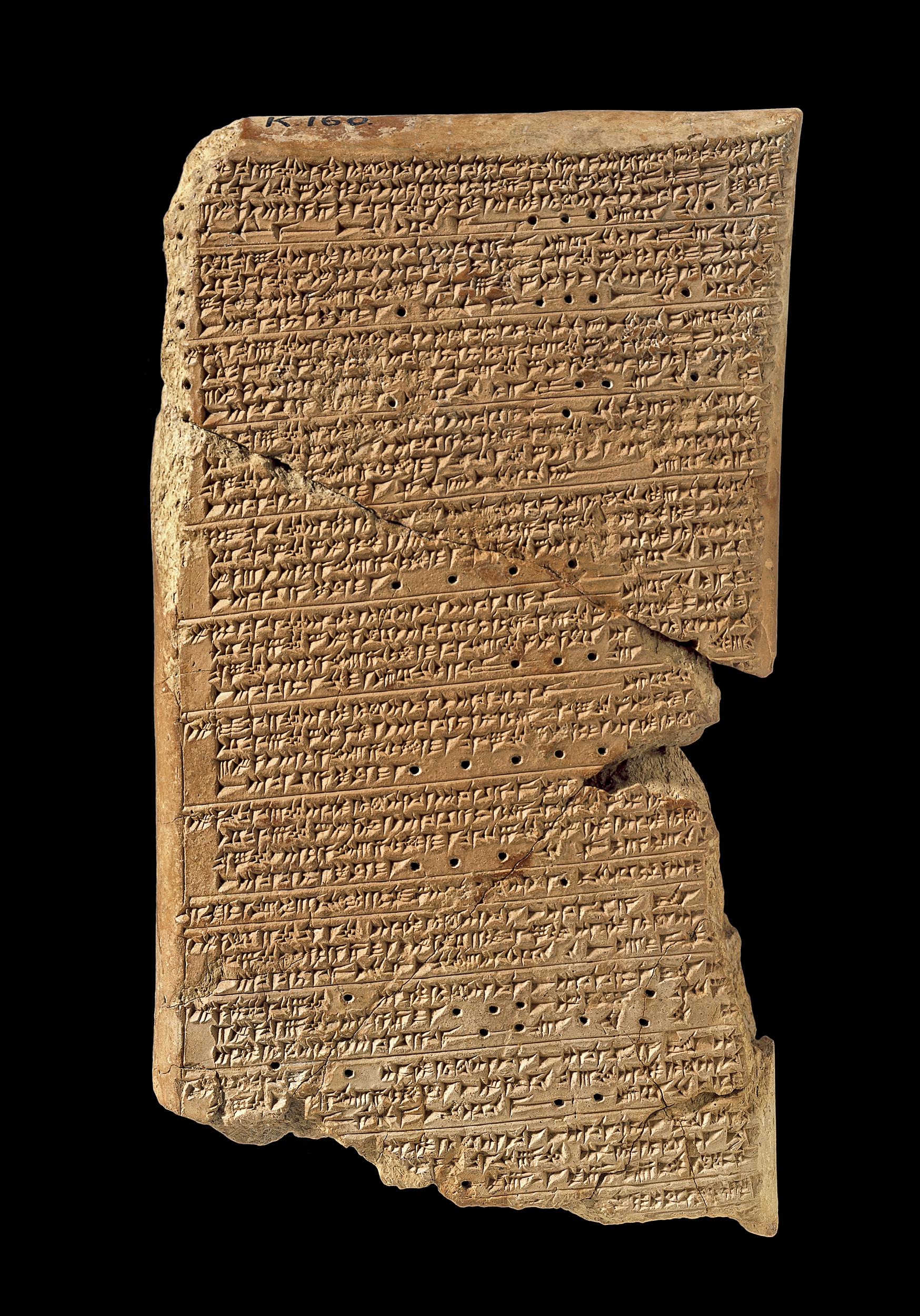 Cuneiform tablet with observations of Venus, Neo-Assyrian, 7th century B.C.E., from Nineveh, northern Iraq, clay, 17.14 x 9.20 x 2.22 cm (© Trustees of the British Museum)