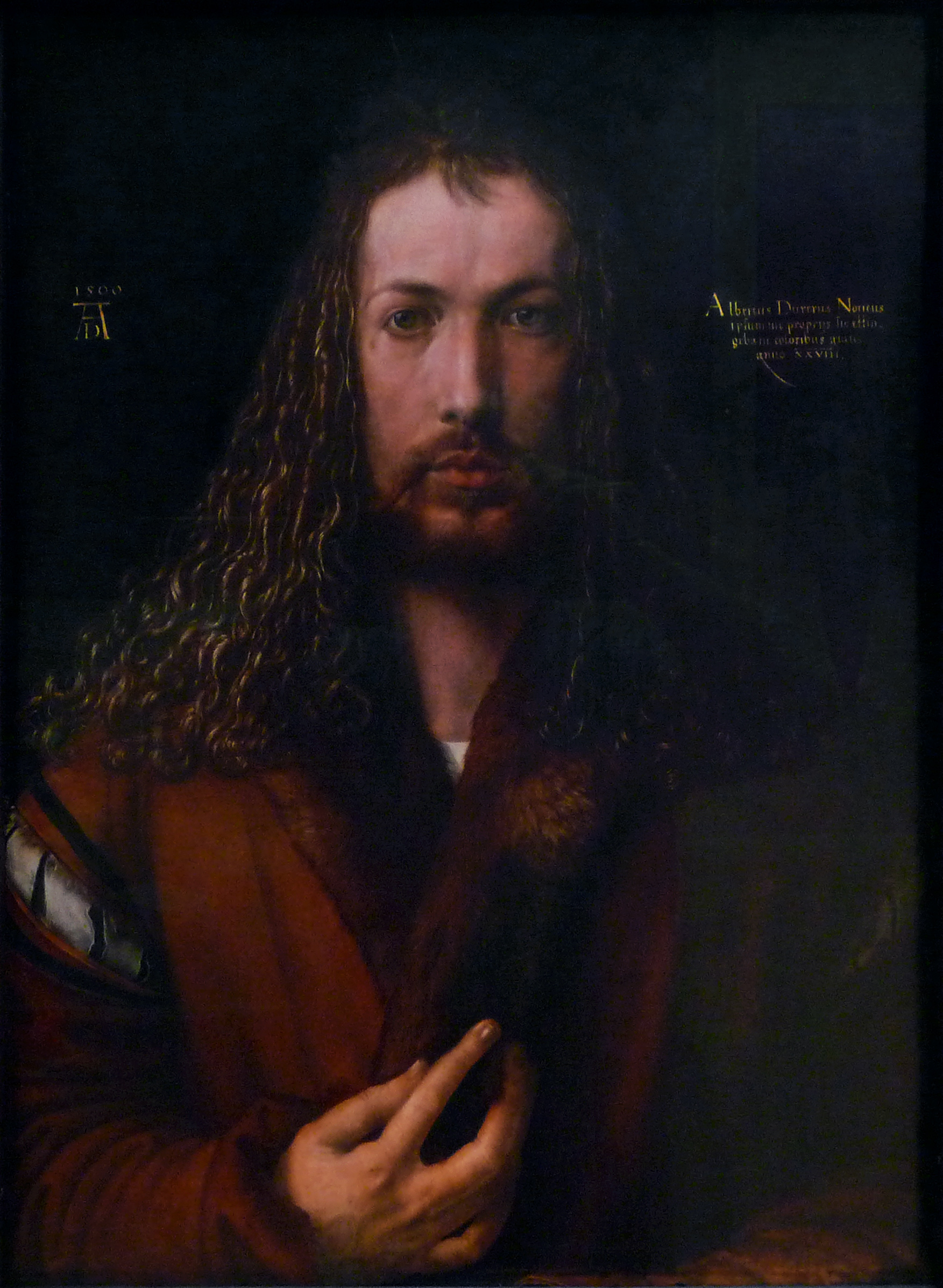 Albrecht Dürer, Self-portrait, 1500, 67.1 x 48.9cm (Alte Pinakothek, Munich; photo: Steven Zucker, CC BY-NC-SA 2.0)