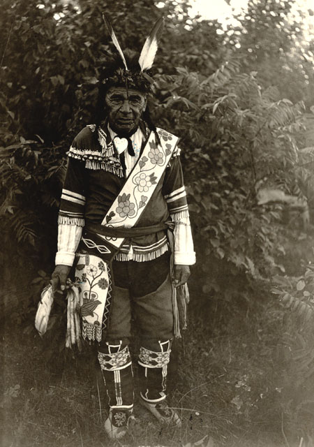 Chief Cloud Wearing a Bandolier Bag (Wisconsin Historical Society)