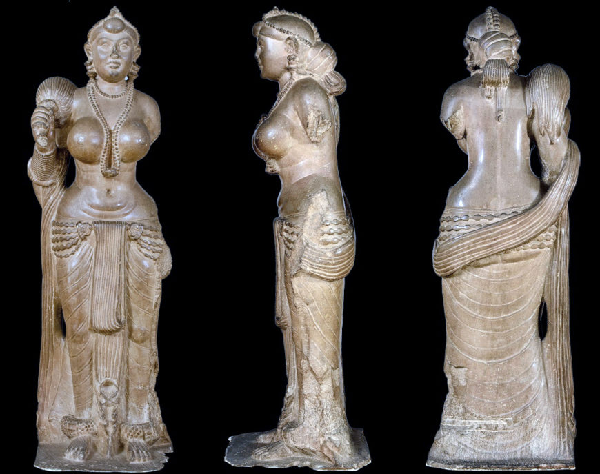 Didarganj Yakshi, Didarganj Kadam Basul, Eastern Patna, India, c. 3rd century B.C.E., Polished Sandstone, H. 162 cm (Patna Museum, India)