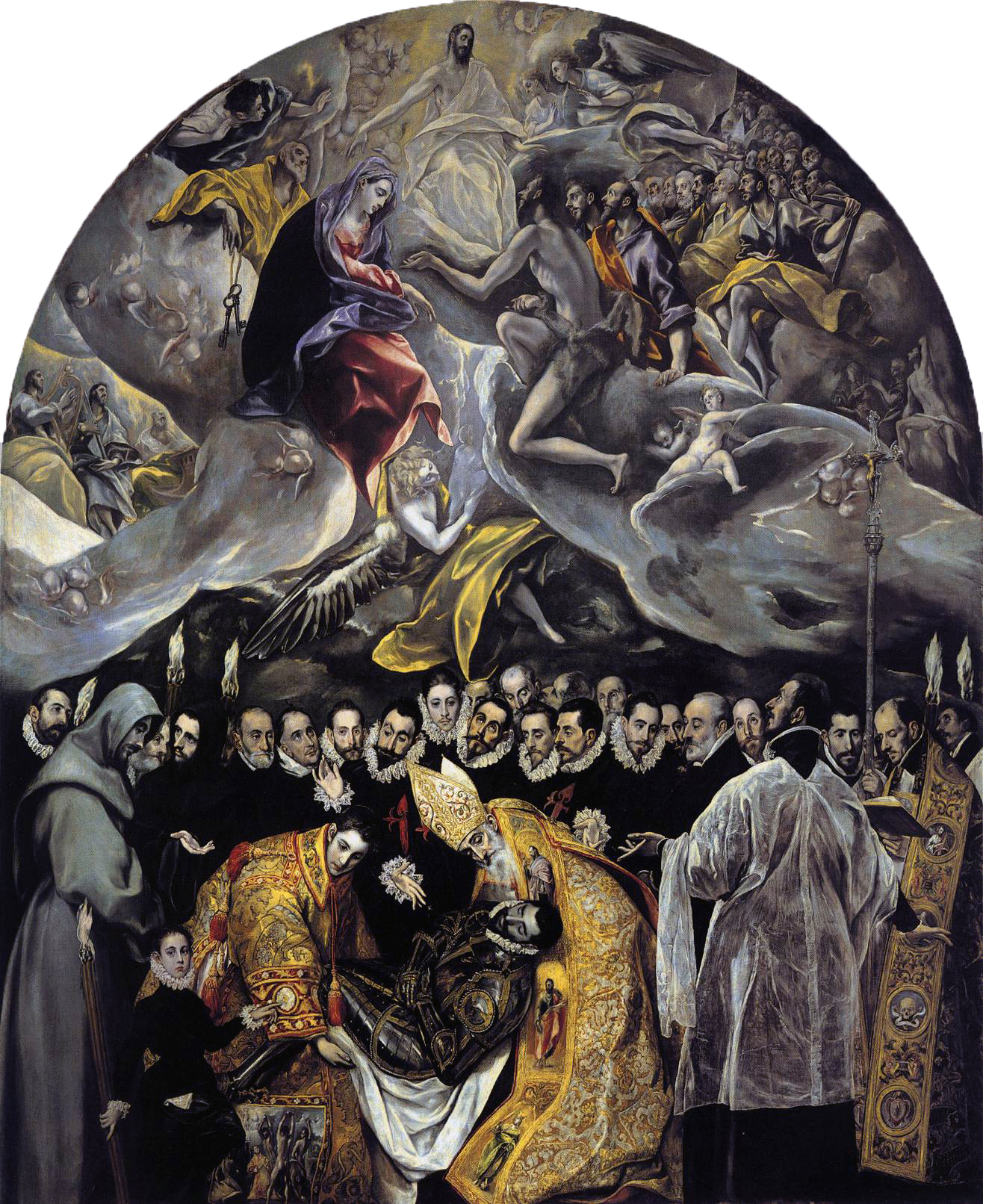 El Greco, Burial of Count Orgaz, 1586, oil on canvas, 460 × 360 cm (Santo Tomé, Toledo, Spain)