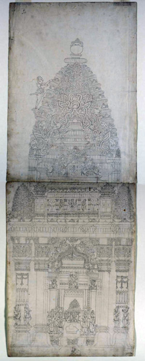 Ghasi, Outline of a Temple to Mahadeva at Barolli, ca. 1820. From the collection of Colonel James Tod. MEDIUM, DIMENSIONS. Royal Asiatic Society of Great Britain and Ireland