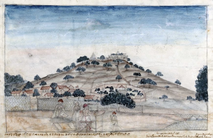Gangaram Tambat, View of Parbati, a Hill near Poona Occupied by the Temples at Which the Peshwa Frequently Worships, Poona, 1795. Watercolor and graphite on paper, 27.9 x 42.5 cm. Yale Center for British Art, New Haven, Connecticut