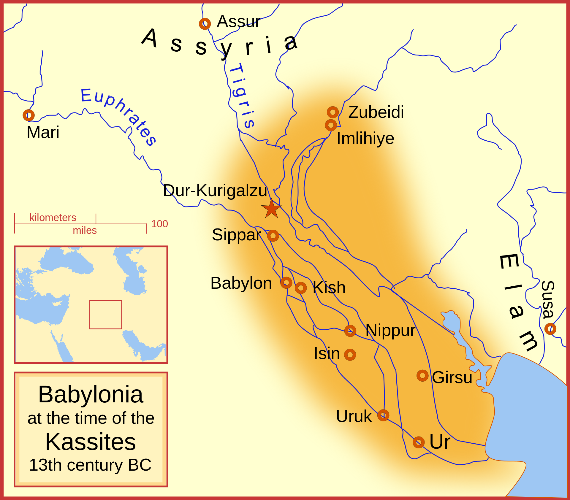 Map of Kassite Babylonia (photo: MapMaster, CC BY-SA 3.0)