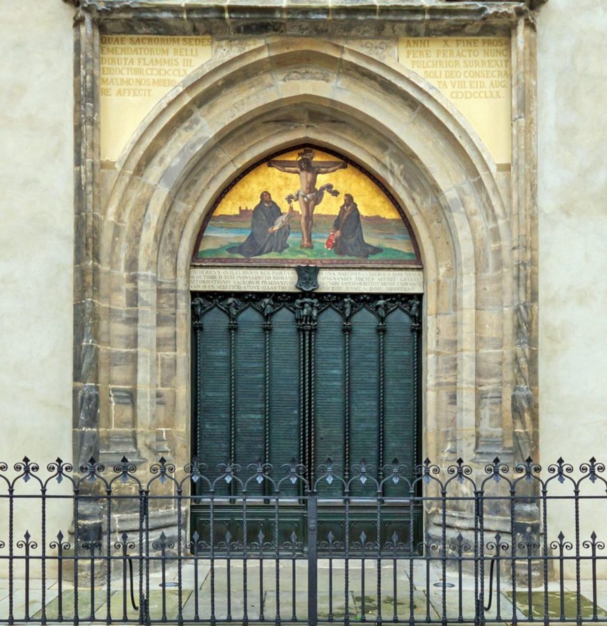Friedrich Drake, Door of Theses, Castle Church, Wittenberg, Germany, 1858, bronze (photo: A.Savin)