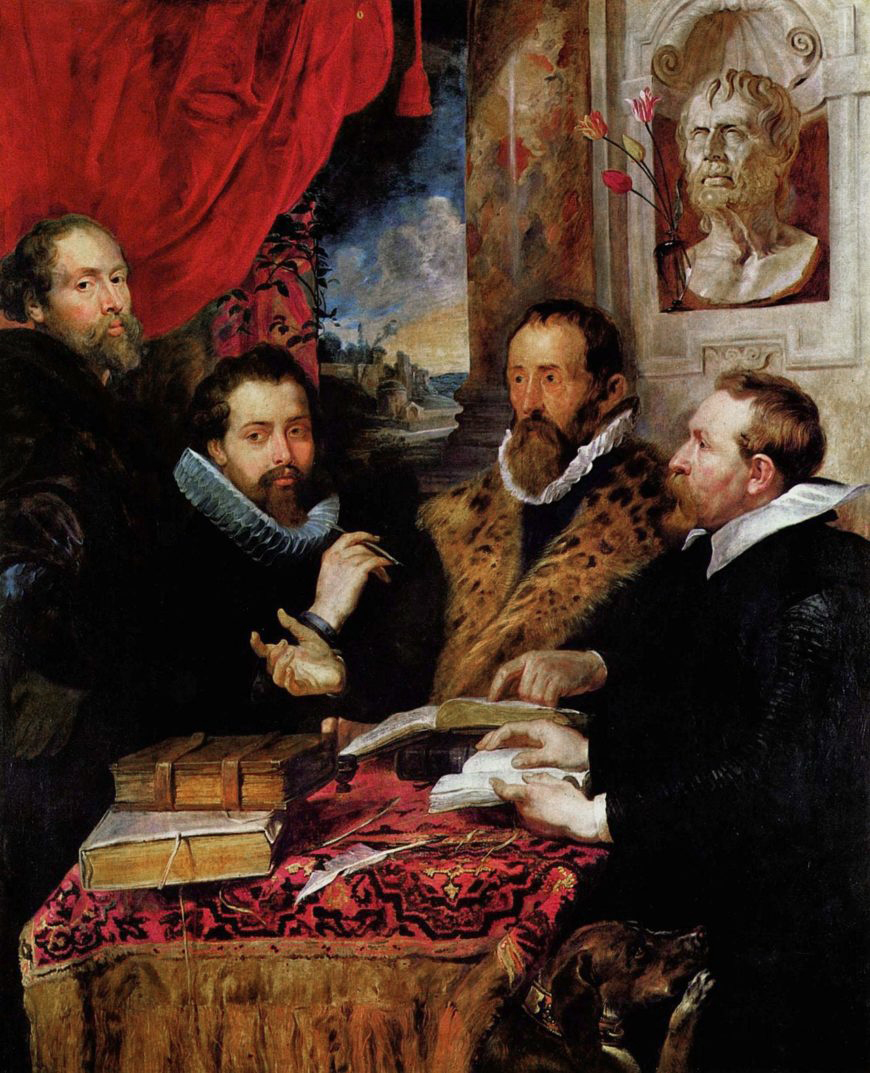 Peter Paul Rubens, The Four Philosophers, c. 1611–12, oil on canvas (Palazzo Pitti, Florence; photo: The Yorck Project)
