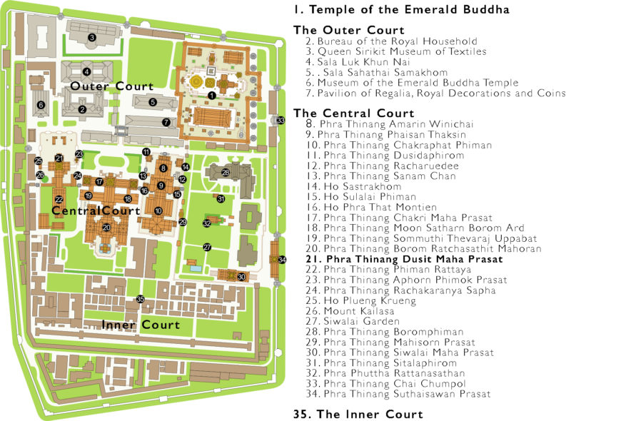 Plan of the Grand Palace, Bangkok, Thailand