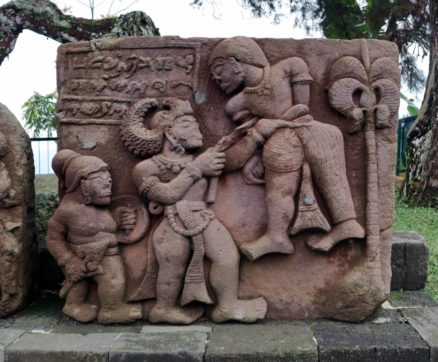 The relief panel with inscription telling about the water basin, Sukuh, Java (photo: Panggah Ardiyansyah)