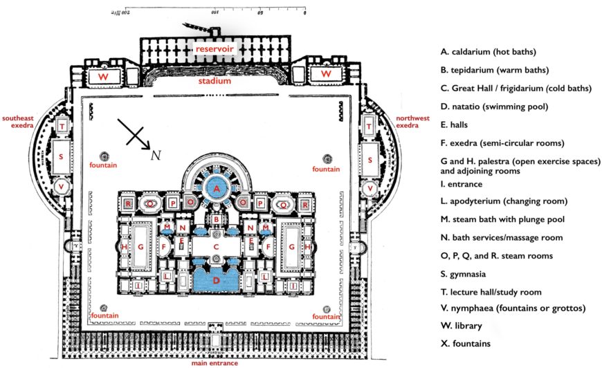 Plan, Baths of Caracalla, Rome