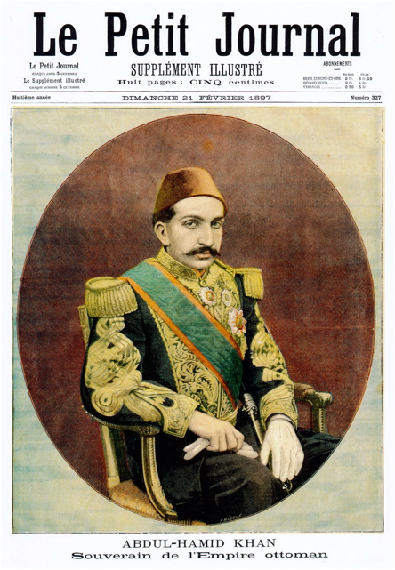 Cover of Le Petit Journal, with copy of Downey portrait of Sultan Abdülhamid II (as a prince), 1869