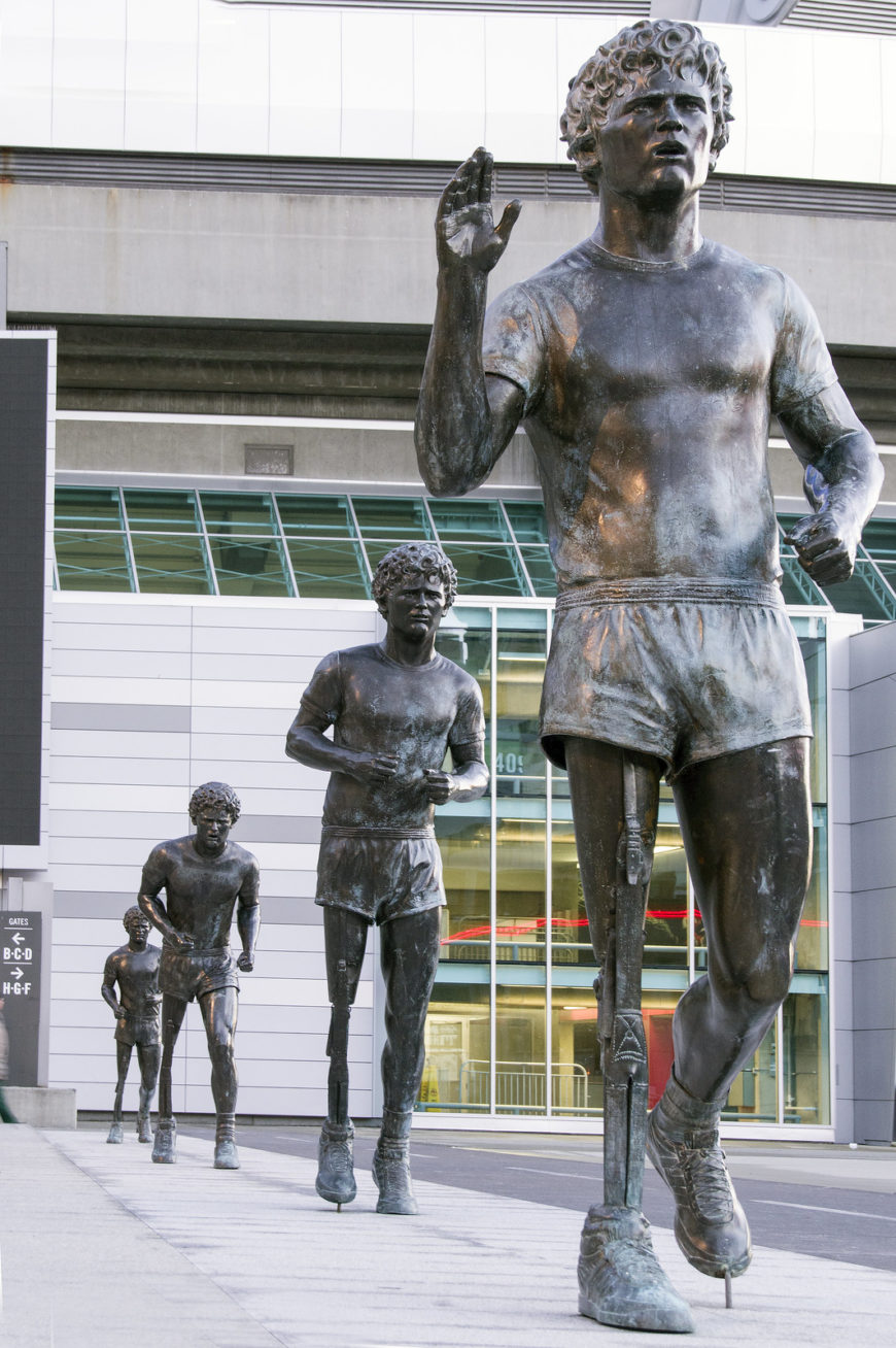 Douglas Coupland, Terry Fox Memorial, 2011, bronze and mixed media, dimensions variable, Vancouver, British Columbia, Canada (photo: Ross, CC BY-NC-ND 2.0)