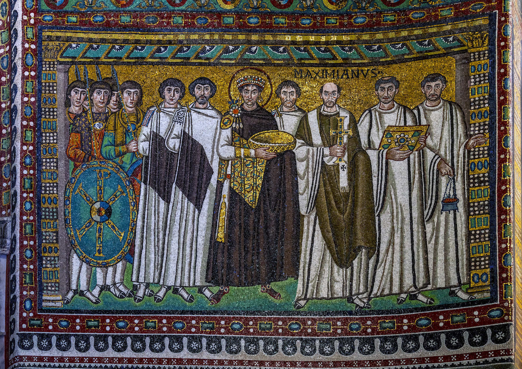 Justinian mosaic, San Vitale, consecrated 547, Ravenna, Italy (photo: Steven Zucker, CC BY-NC-SA 2.0)