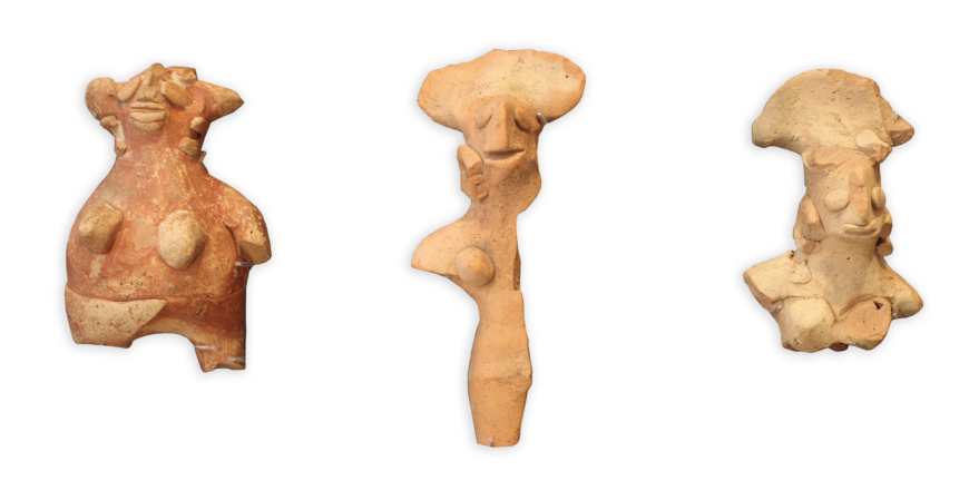 Fragments of terracotta figurines, Mohenjo-daro (Pakistan), Mature Harappan Period, c. 2600–1900 B.C.E., terracotta (The British Museum, photo: Zunkir, CC BY-SA 4.0)
