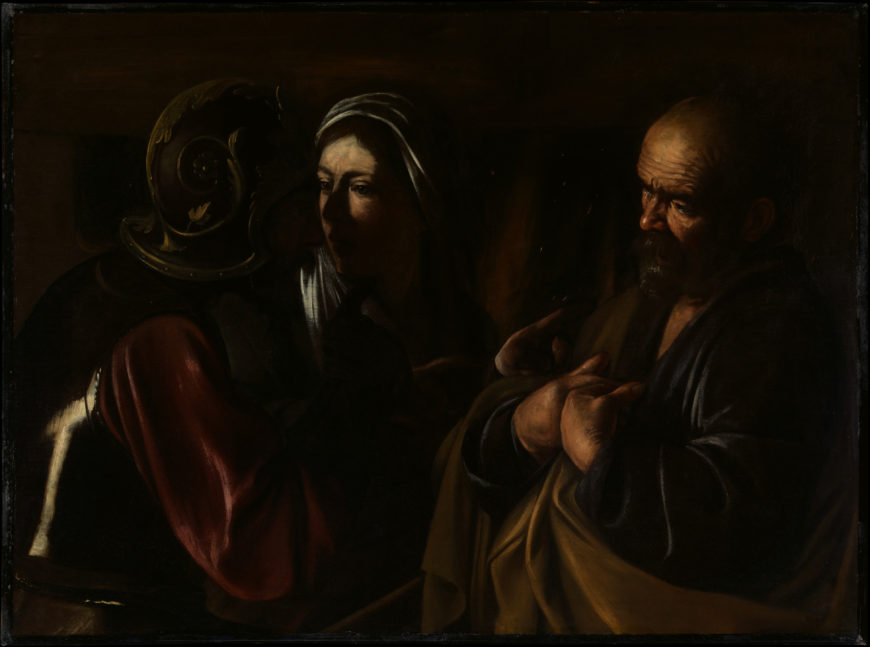 Caravaggio (Michelangelo Merisi), The Denial of Saint Peter, 1610, oil on canvas, 94 x 125.4 cm (Metropolitan Museum of Art, New York)