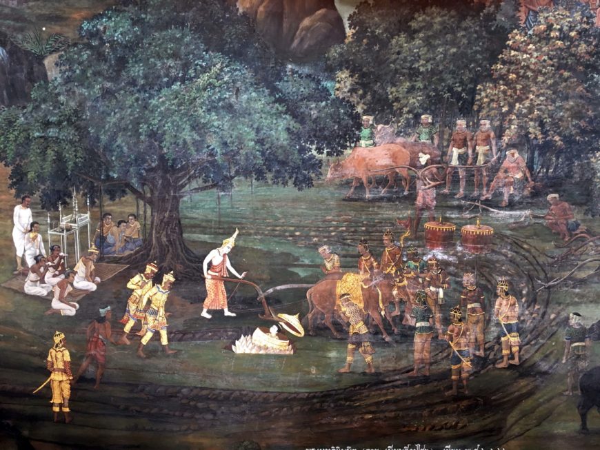 Birth of Sita, Ramakien Gallery (detail), Phra Kaew, Bangkok, Thailand (photo: Melody Rod-ari)
