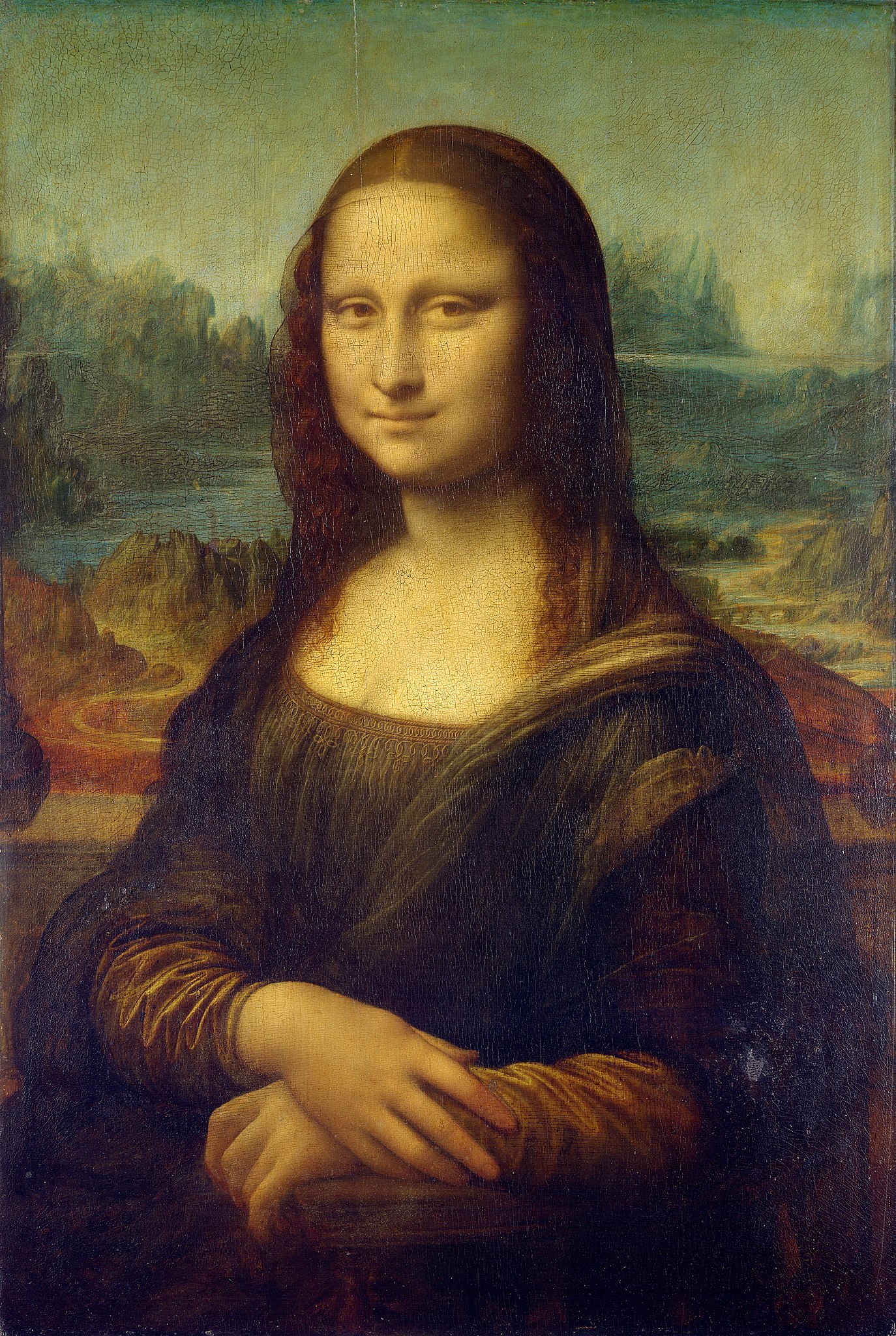 Leonardo da Vinci, Portrait of Lisa Gherardini (known as the Mona Lisa), c. 1503–19, oil on poplar panel, 77 x 53 cm (Musée du Louvre, Paris; photo: C2RMF)