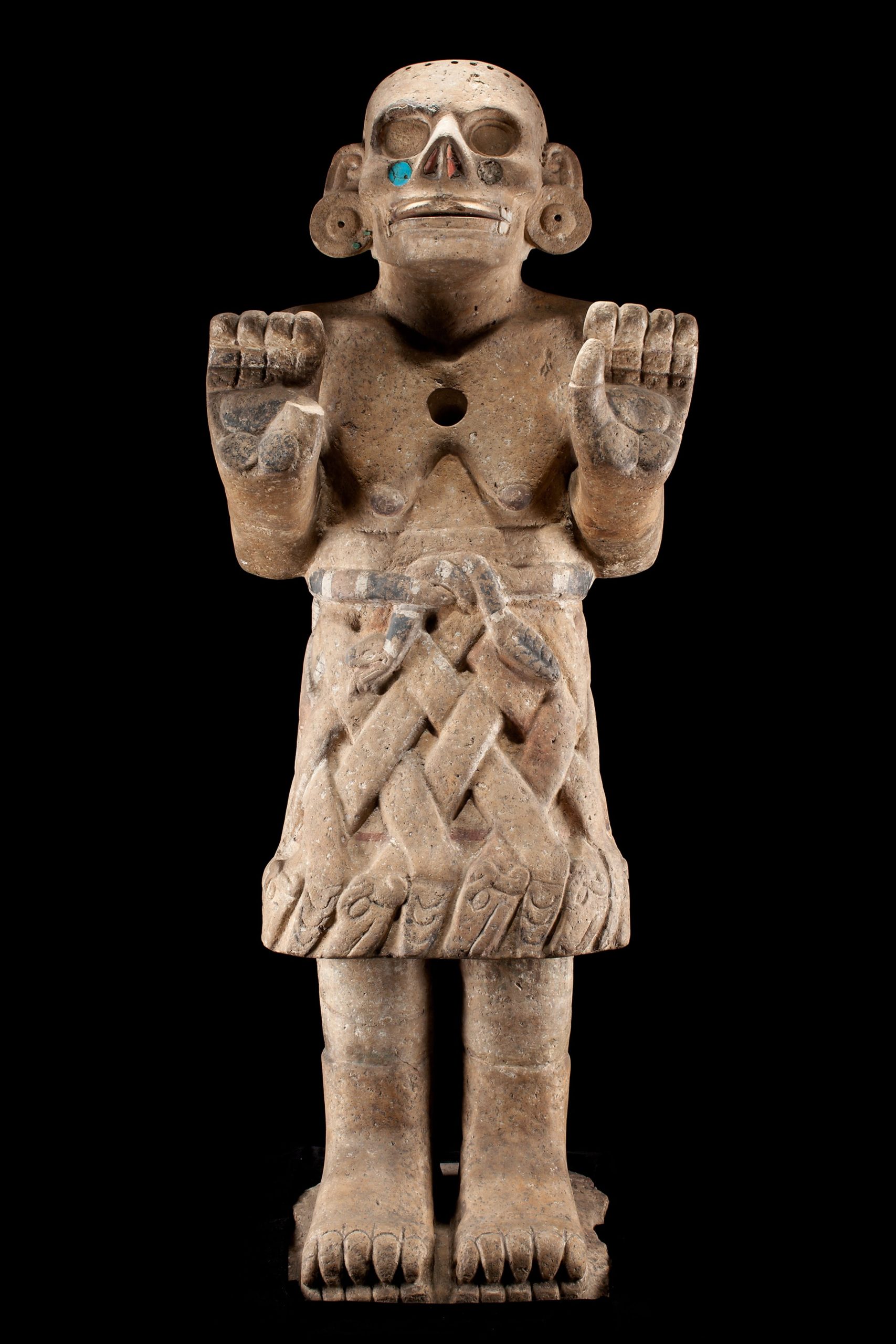 Coatlicue de Cozcatlán, c. 1500, Mexica (Aztec), 115 cm high (National Museum of Anthropology, Mexico City; photo: Google Arts & Culture)