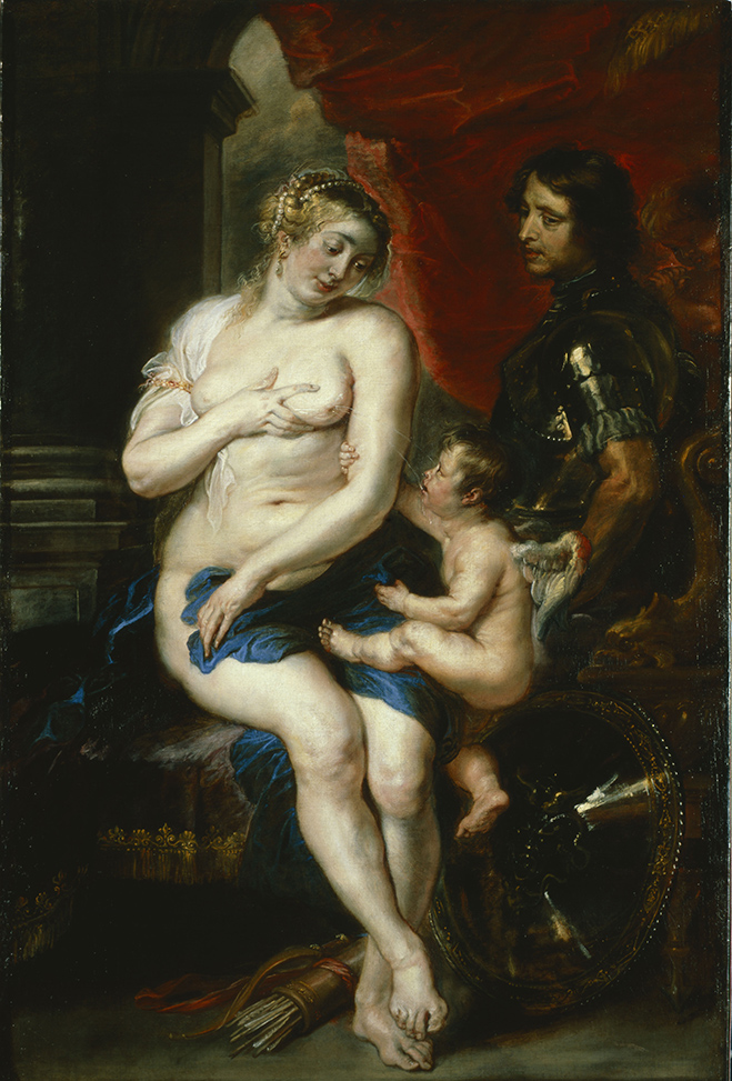 Peter Paul Rubens, Venus, Mars and Cupid, c. 1630–35, oil on canvas, 195.2 x 133 cm (Dulwich Picture Gallery, London)