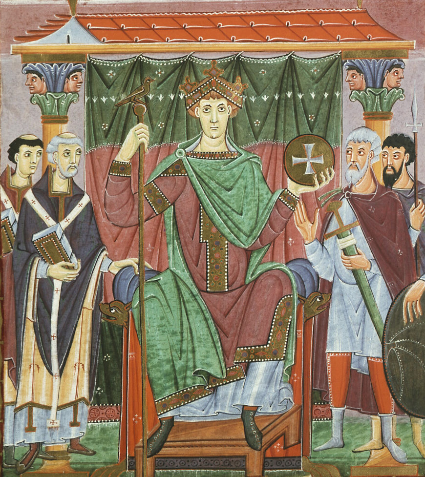Ruler portrait of Otto III (f.24), Gospels of Otto III, Clm.4453 (Bayerische Stattsbibliothek, Munich)