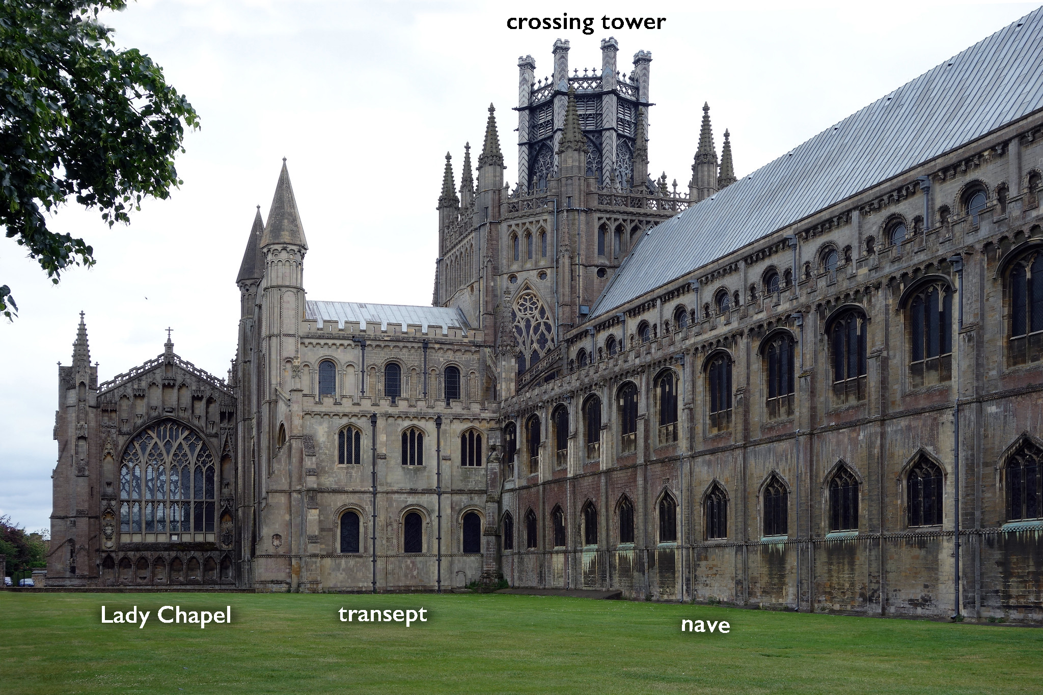 View of the Lady Chapel, northeast transept, nave, and the Octagon (crossing tower), Ely Cathedral, Cambridgeshire, England, founded by Princess Æthelthryth (also Etheldreda) in 672 (photo: Steven Zucker, CC BY-NC-SA 2.0) 