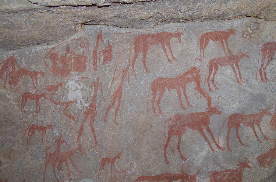 Paintings at Akaham Ouan Elbered, Tassili n’Ajjer National Park, Algeria (photo: András Zboray, FJ Expeditions)
