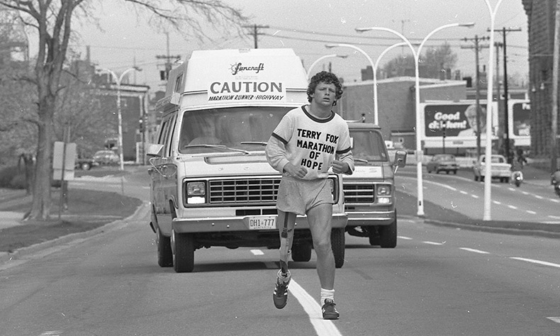 Terry Fox running in his Marathon of Hope, May 25, 1980 (photo: The Terry Fox Foundation)