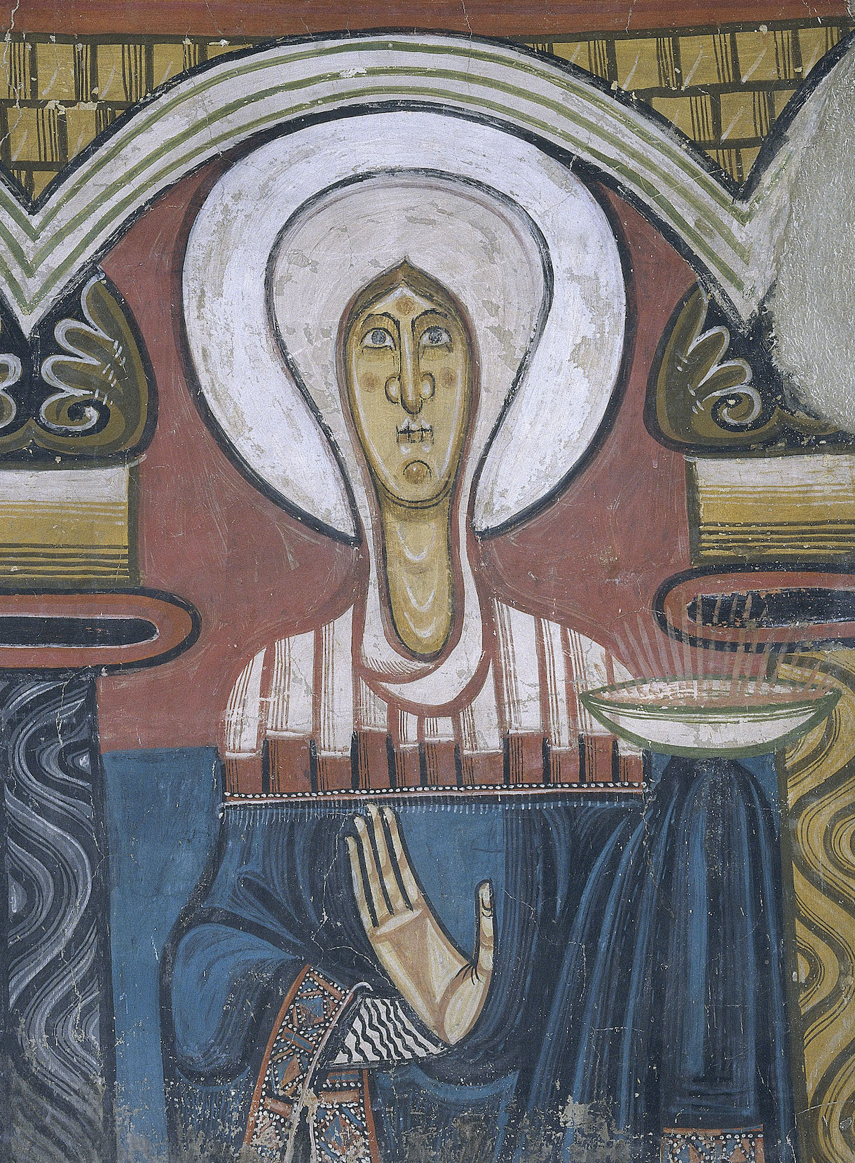 Mary (detail), Master of Taüll, apse painting, Sant Clement (Museu Nacional d'Art de Catalunya, Barcelona)
