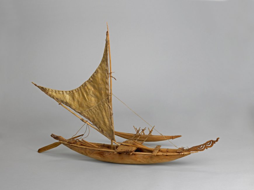 Model canoe, wood and grass, 31 inches long, Malakula, Vanuatu (© Trustees of the British Museum)