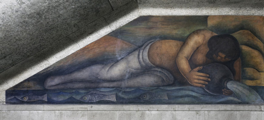 Diego Rivera, Water Goddess, stairwell, mural in the Secretaría de Educación Pública, Mexico City