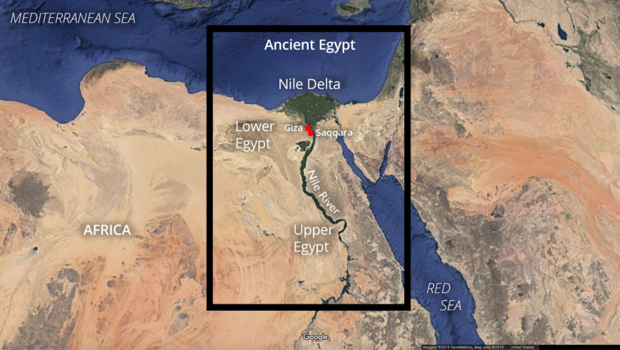 Ancient Egypt map (underlying map © Google)