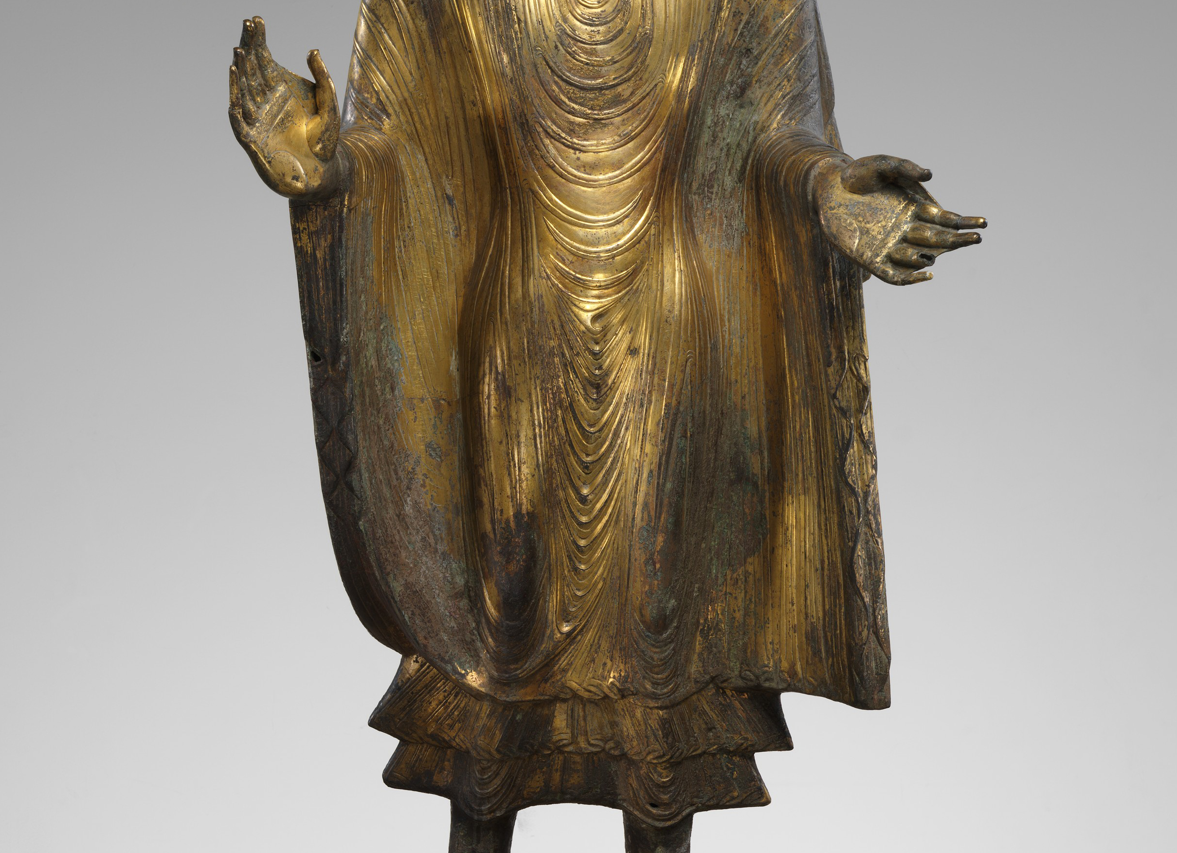 Gilt-bronze Buddha with inscription: “seventh year of yeonga“